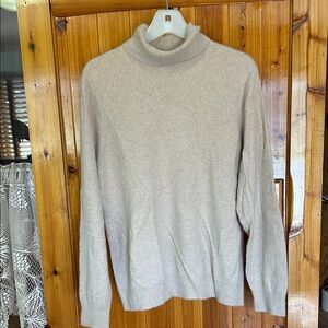 Lands' End Camel Mock Neck Sweater